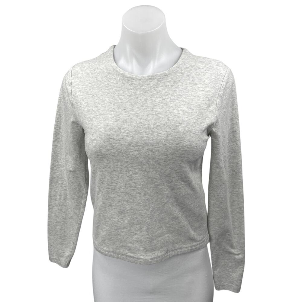 Abercrombie & Fitch Soft A&F Heather Gray Long Sleeve Pullover Sweater Top Sz M